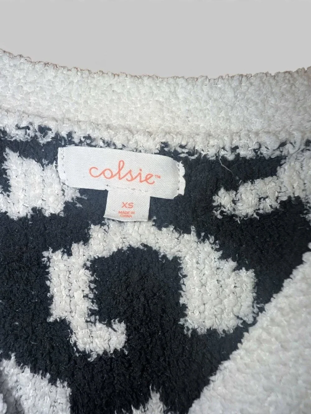 Cozy Fuzzy Leopard Cardigan White & Black - V-Neck Button Front Soft Knit Sweate